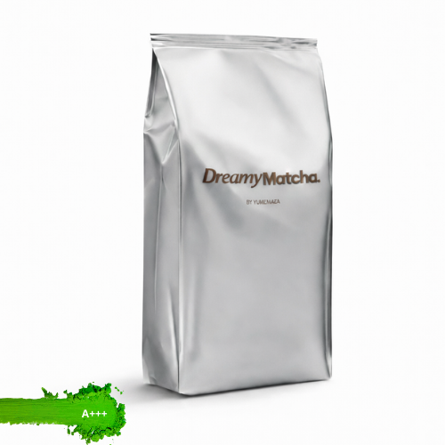 Silver package of Dreamy Matcha on a white background
